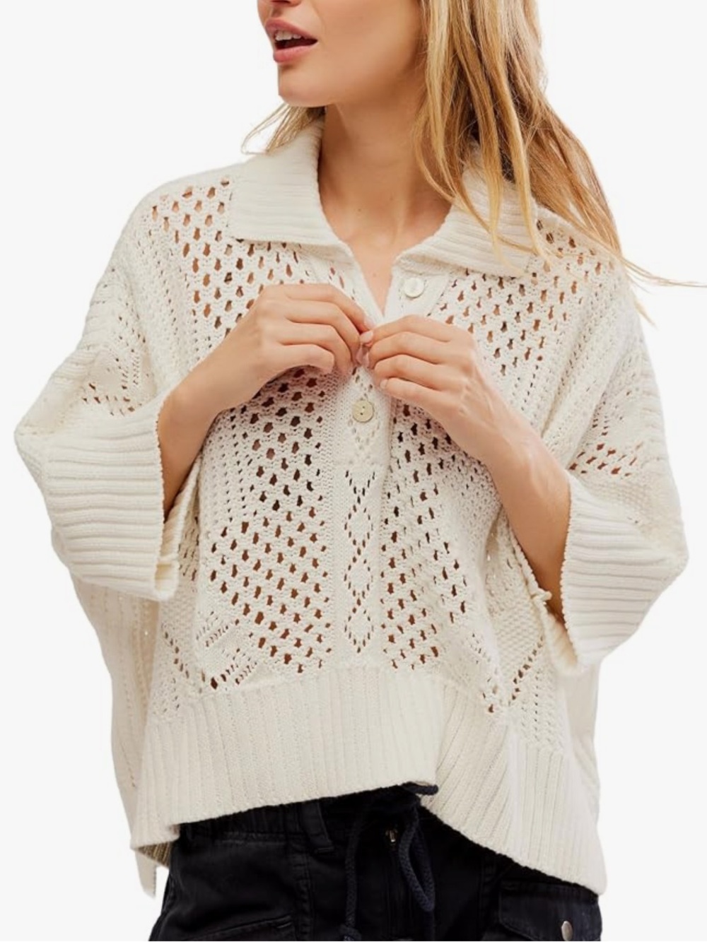 Free People Women's "To the Point Polo" M